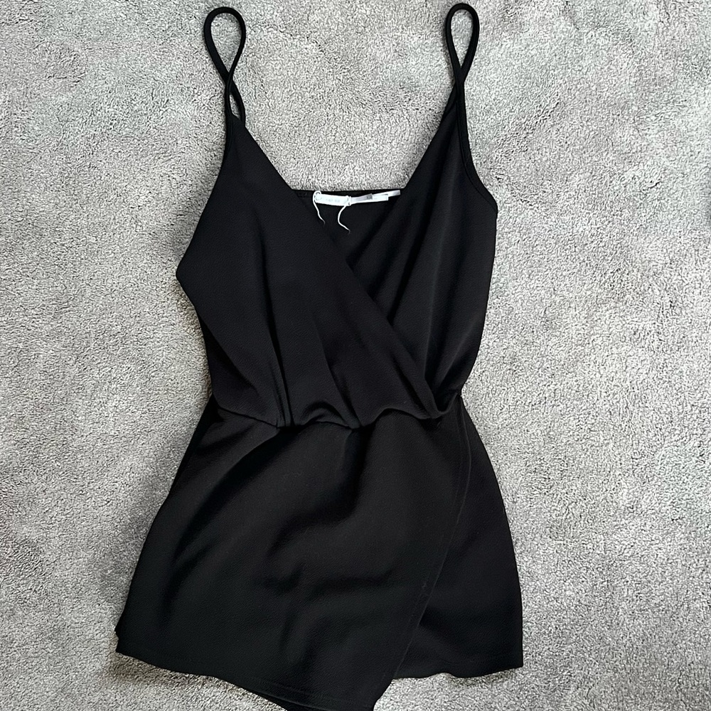 Deep V Neckline Romper with Skort